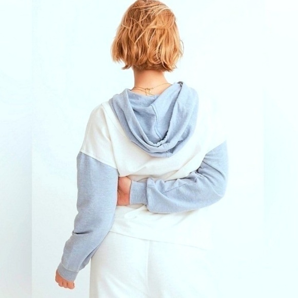 Madewell Color Block Hoodie Pullover Womens Large St. Pesto Blue White